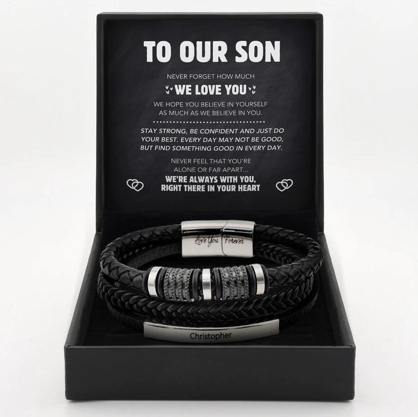 "Forever Connected" Son's Customized Bracelet