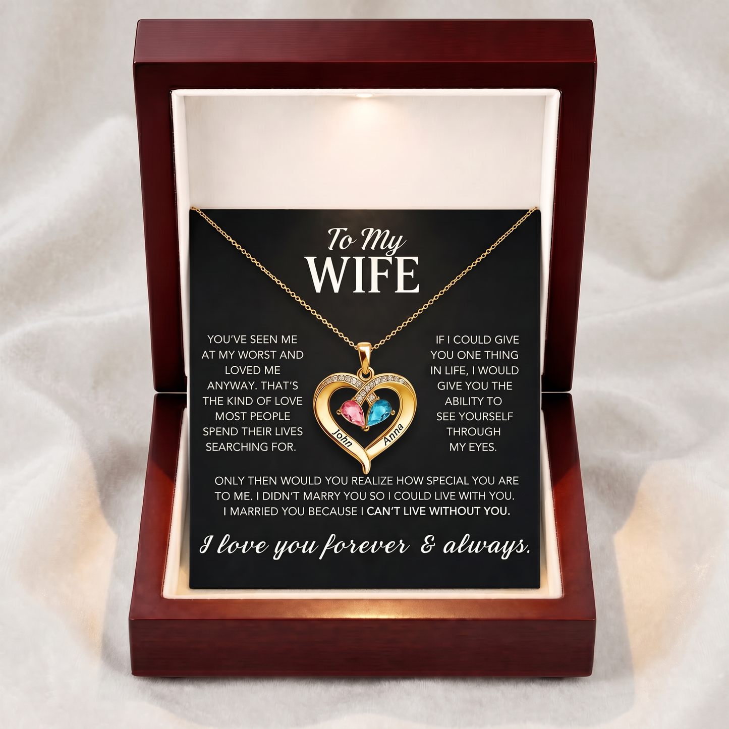 Always Yours - Birthstone Heart Necklace