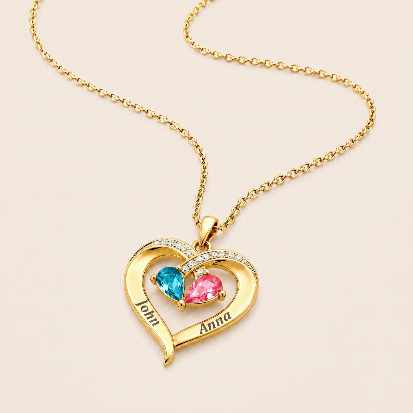 Always Yours - Birthstone Heart Necklace