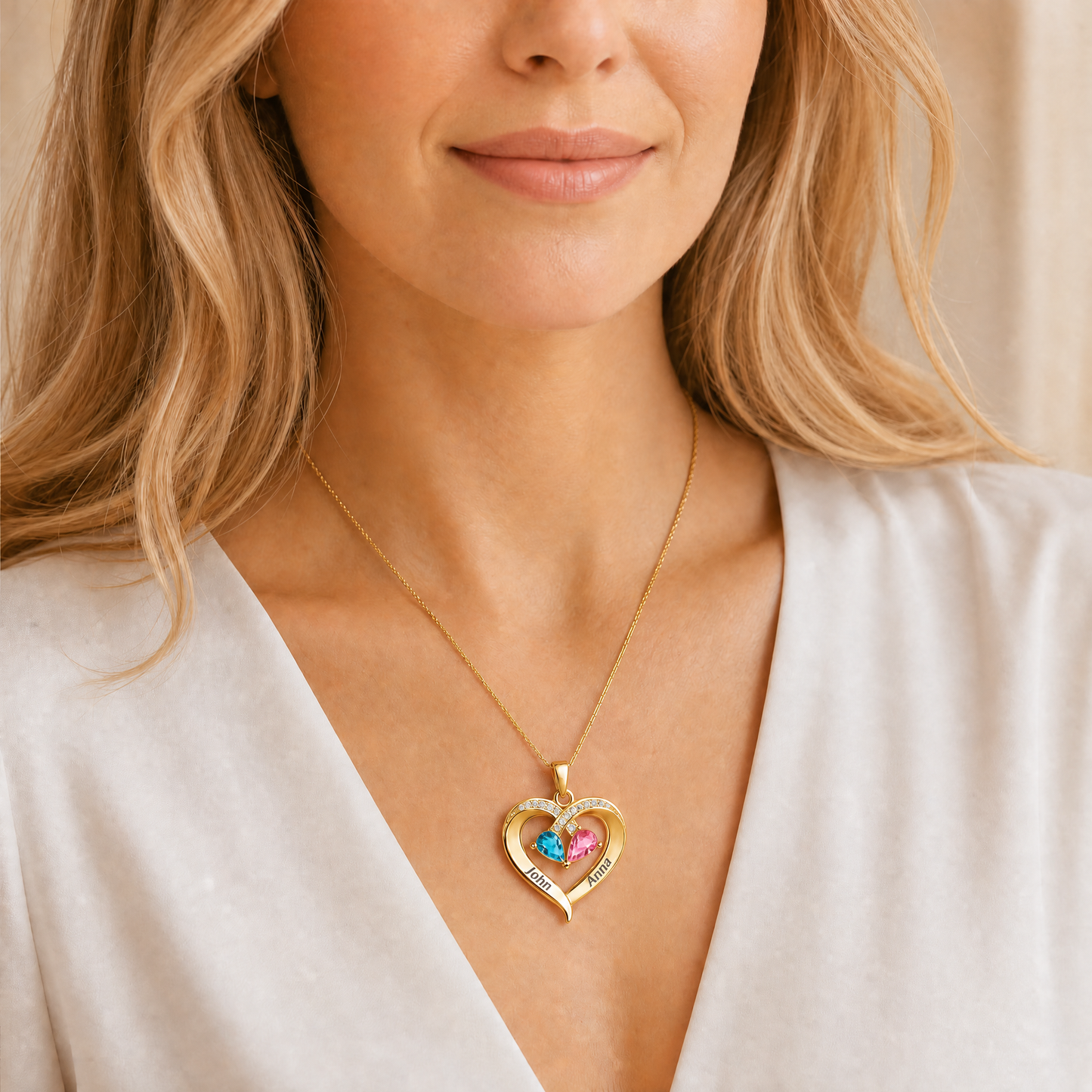 Always Yours - Birthstone Heart Necklace