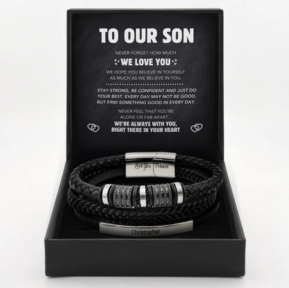 "Forever Connected" Son's Customized Bracelet