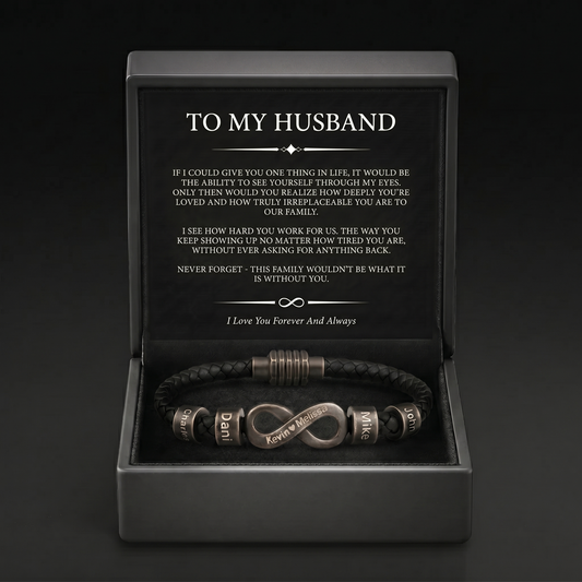 Infinity Name Bracelet - For the Man Who Holds Us Together