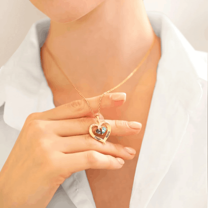 Siempre Tuya - Collar de corazón con piedra natal