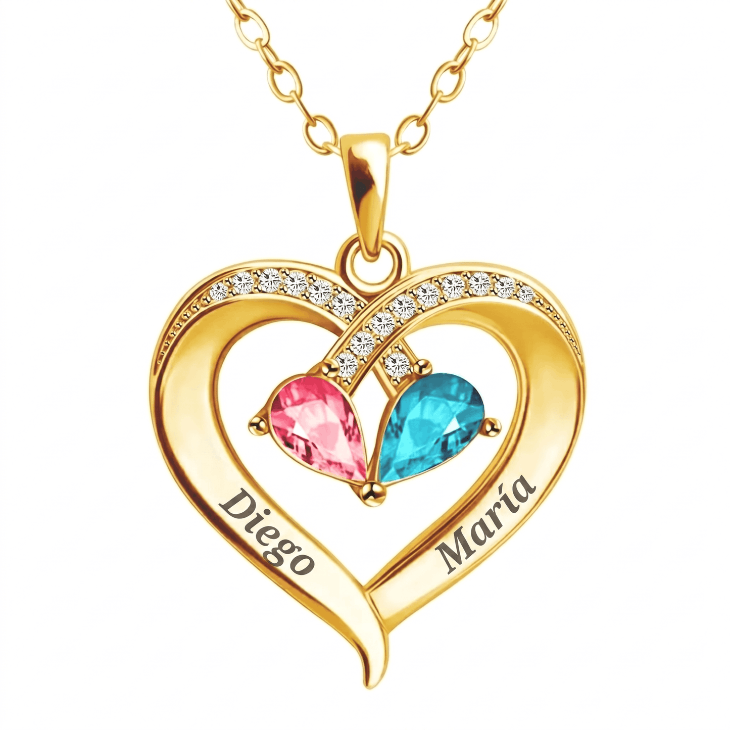 Siempre Tuya - Collar de corazón con piedra natal